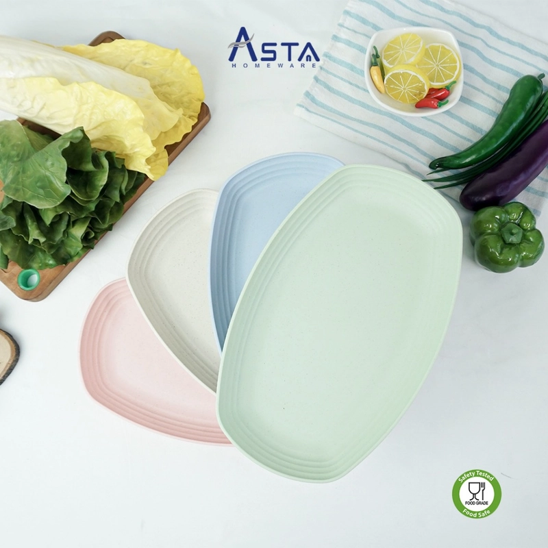 Product image Asta Homeware Official - Asta Piring Saji Oval Makanan Buah Kue Bahan Jerami Gandum All Size All Color