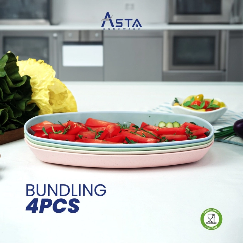 Product image Asta Homeware Official - Asta Piring Saji Oval Makanan Buah Kue Bahan Jerami Gandum All Size All Color