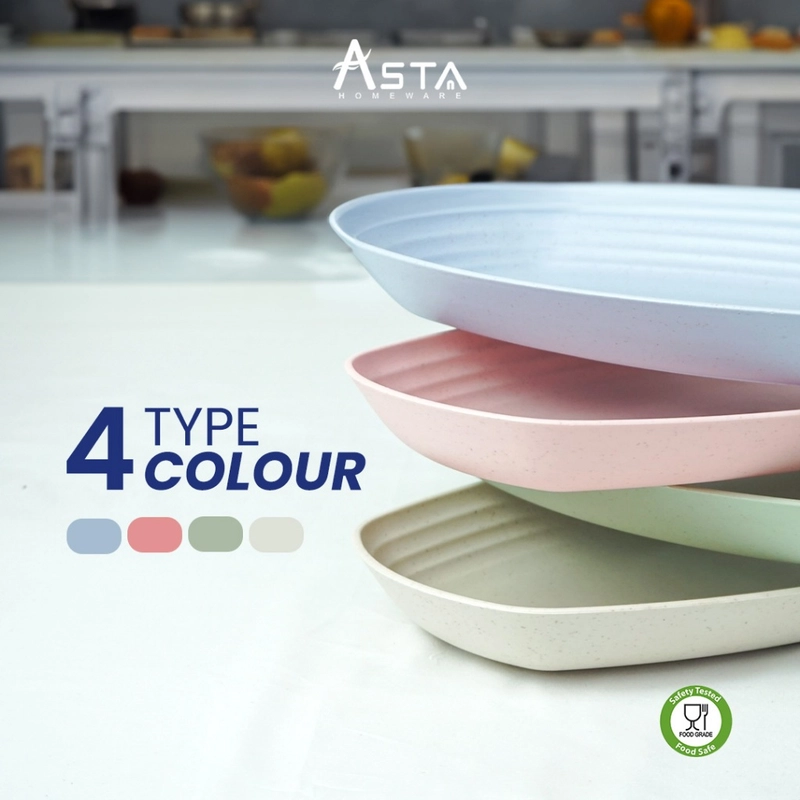 Product image Asta Homeware Official - Asta Piring Saji Oval Makanan Buah Kue Bahan Jerami Gandum All Size All Color