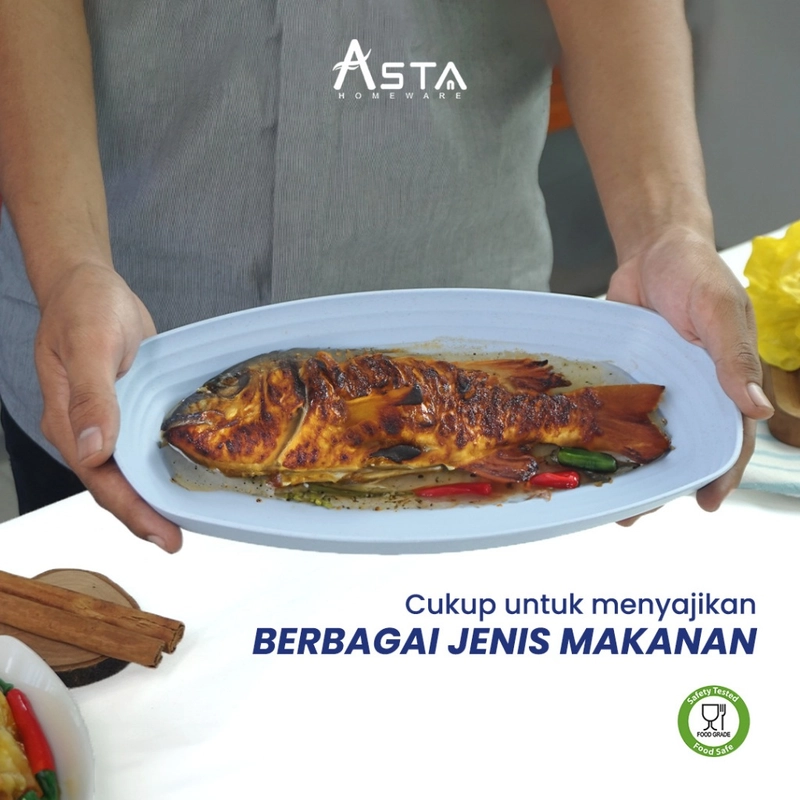 Product image Asta Homeware Official - Asta Piring Saji Oval Makanan Buah Kue Bahan Jerami Gandum All Size All Color