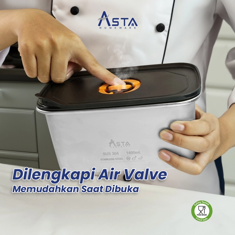Product image Asta Homeware Official - Asta Wadah Makanan Food Container Stainless Steel Tutup Seal Rapat dan Anti Bocor 1400 ml All Color