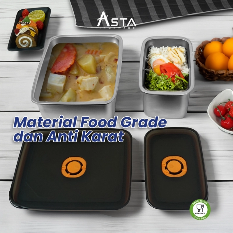 Product image Asta Homeware Official - Asta Wadah Makanan Food Container Stainless Steel Tutup Seal Rapat dan Anti Bocor 1400 ml All Color