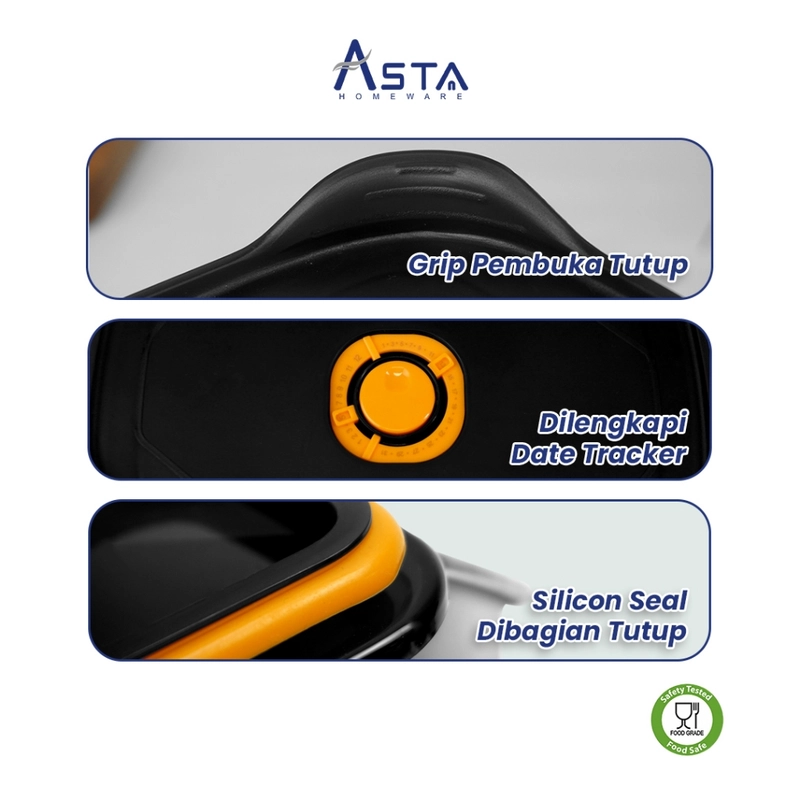Product image Asta Homeware Official - Asta Wadah Makanan Food Container Stainless Steel Tutup Seal Rapat dan Anti Bocor 1400 ml All Color