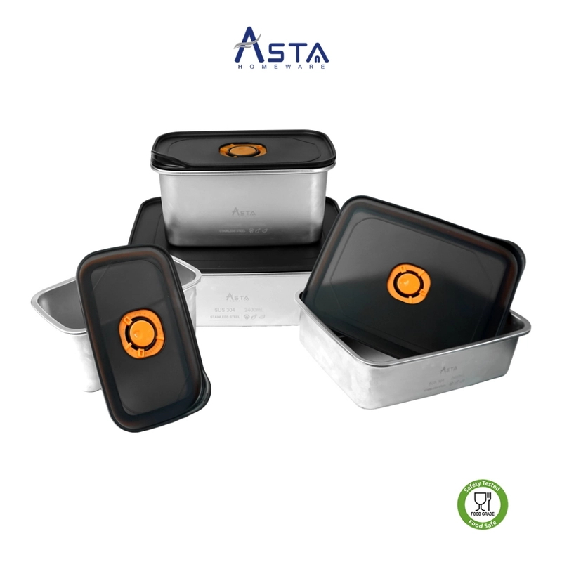 Product image Asta Homeware Official - Asta Wadah Makanan Food Container Stainless Steel Tutup Seal Rapat dan Anti Bocor 1400 ml All Color