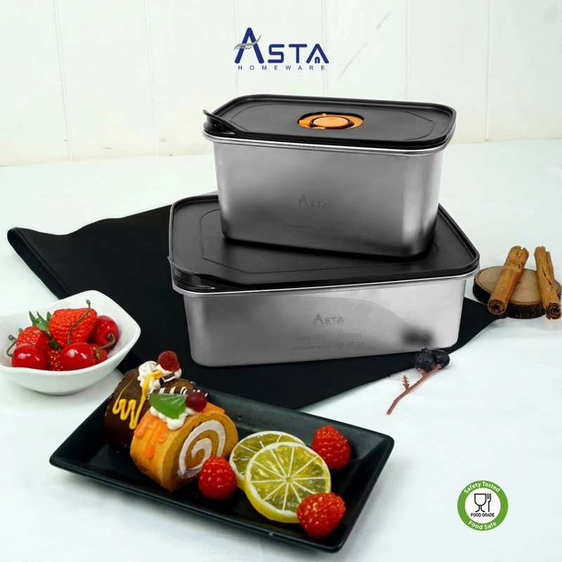 Product image Asta Homeware Official - Asta Wadah Makanan Food Container Stainless Steel Tutup Seal Rapat dan Anti Bocor 1400 ml All Color