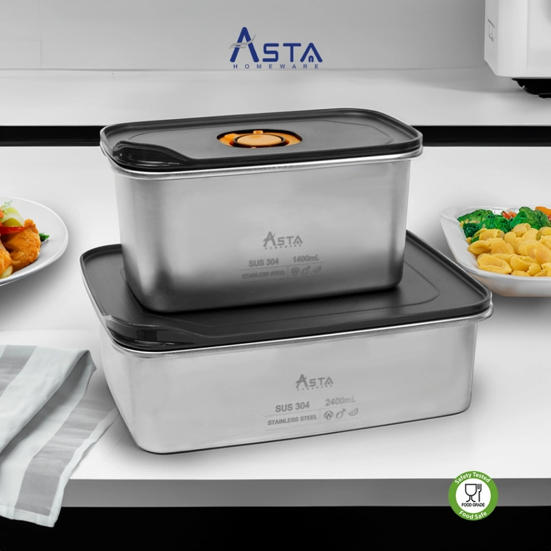 Product image Asta Homeware Official - Asta Wadah Makanan Food Container Stainless Steel Tutup Seal Rapat dan Anti Bocor 1400 ml All Color