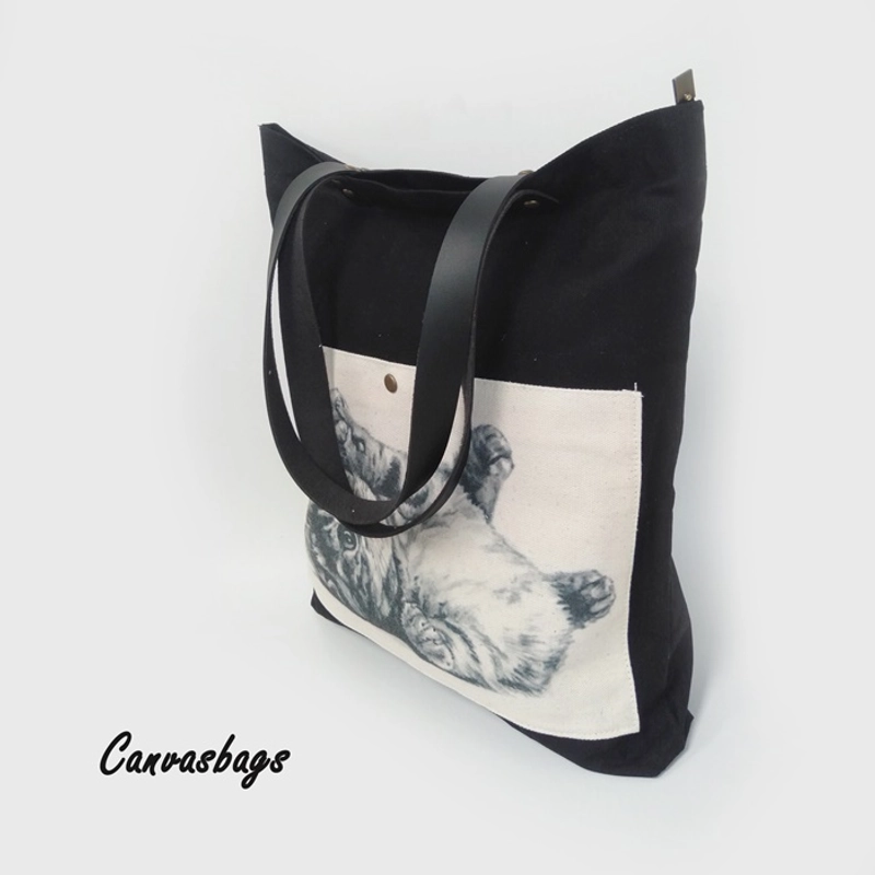 Product image Dewani Totebag Canvas saku Seri CAT 01 40X36X5 Hitam