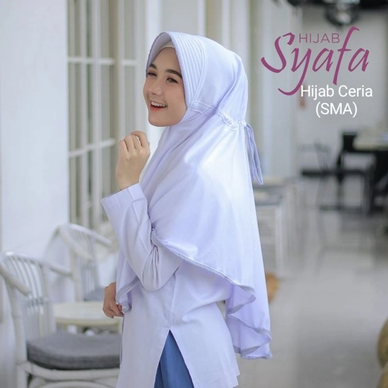 Syafa Hijab - Hijab Sekolah Ceria SMA All Size Putih