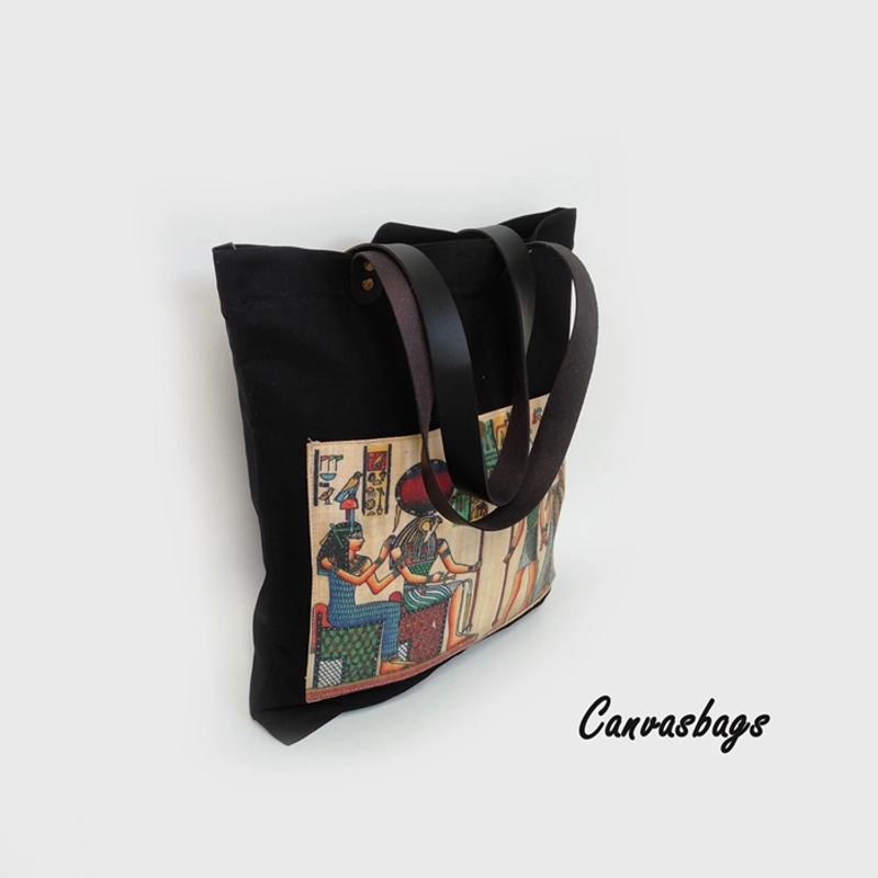 Product image Dewani Totebag Canvas saku Seri EGYPT 06 40X36X5 Hitam