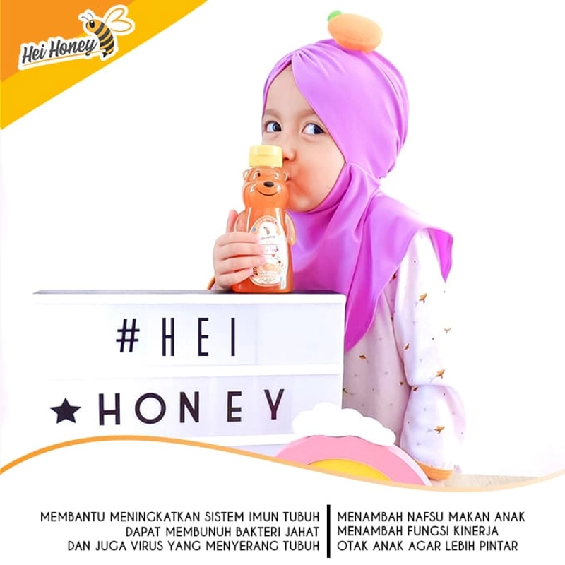 Product image Hei Honey - Madu Anak 250 gr Rasa Jeruk