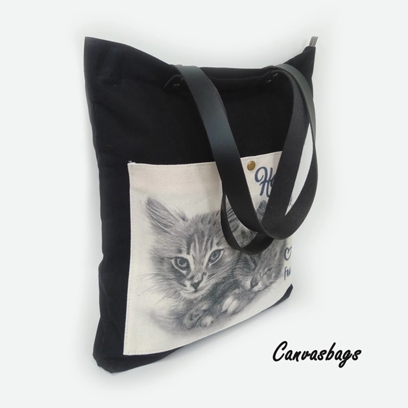 Product image Dewani Totebag Canvas saku Seri CAT 02 40X36X5 Hitam