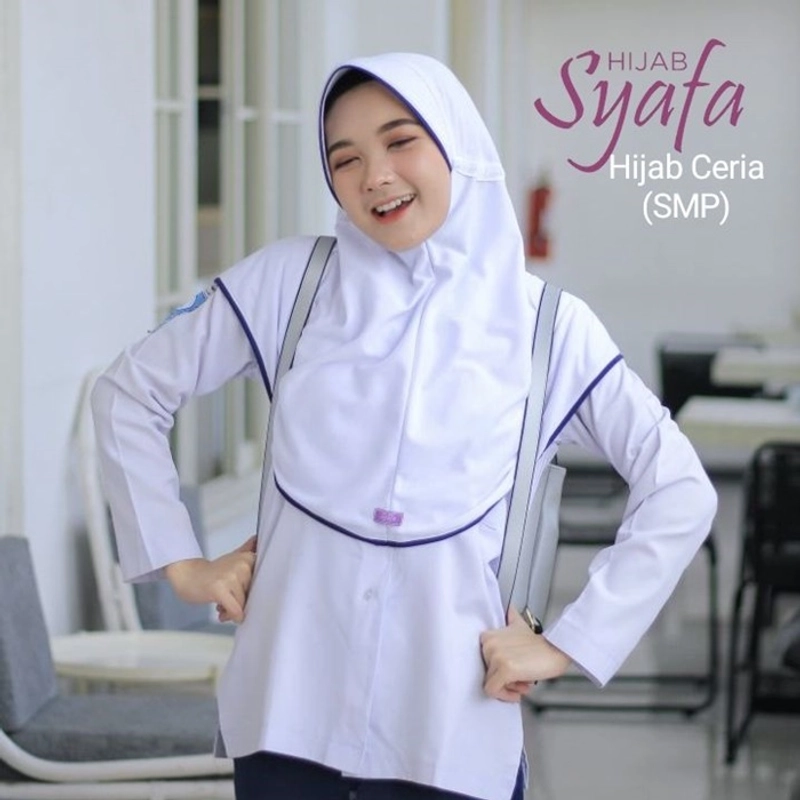 Product image Syafa Hijab - Hijab Sekolah Ceria  SMP All Size Putih