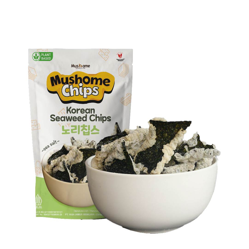 Product image Mushome Official - Keripik Korean Seaweed Rasa Original / Kaya Serat / Sumber Protein / Gluten Free 26gr Sea Salt