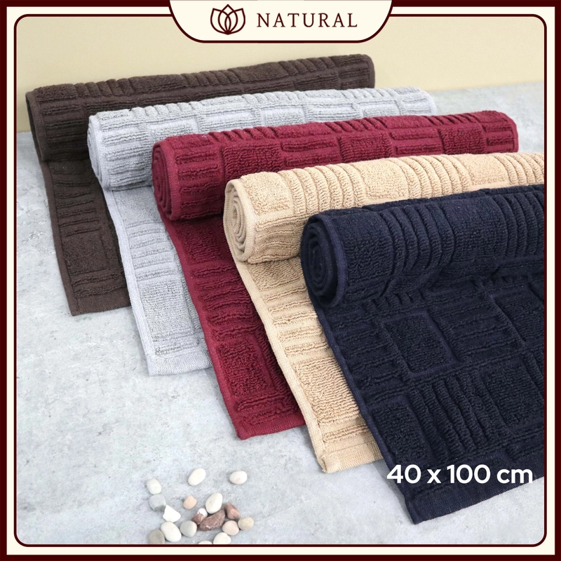 Product image Chalmer - Keset Handuk Natural by Chalmer 40x100 cm Keset Panjang Polos Dapur Kamar Mandi 40x100 cm Light Brown
