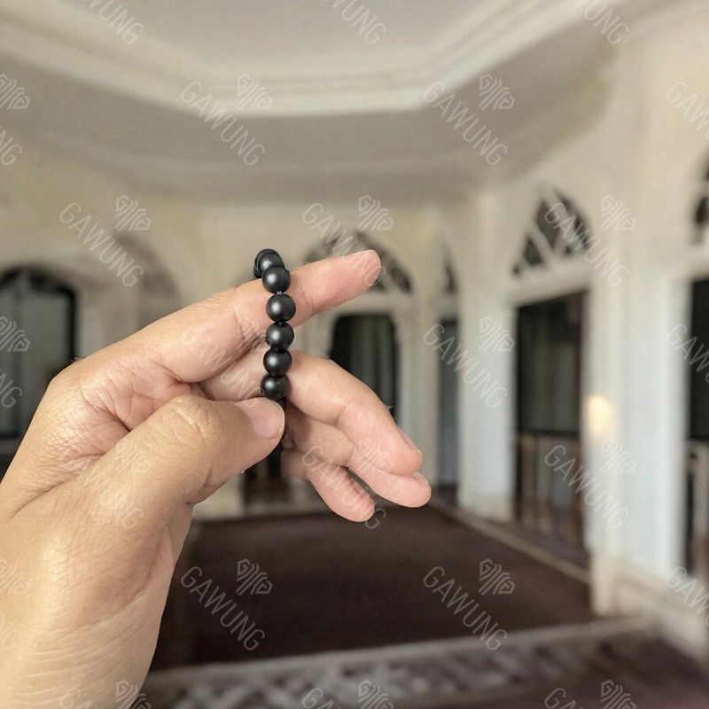 Product image GAWUNG - Strap Tasbih Gelang Handphone HP Classic 33 Butir Dzikir Keychain Aesthetic Simple HP33BL strap hitam