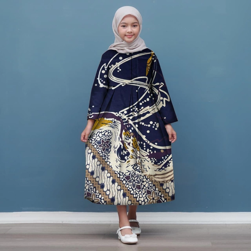 Product image Kois Batik - Gamis anak perempuam batik terviral banyak pilihan modern XXL gamis 11