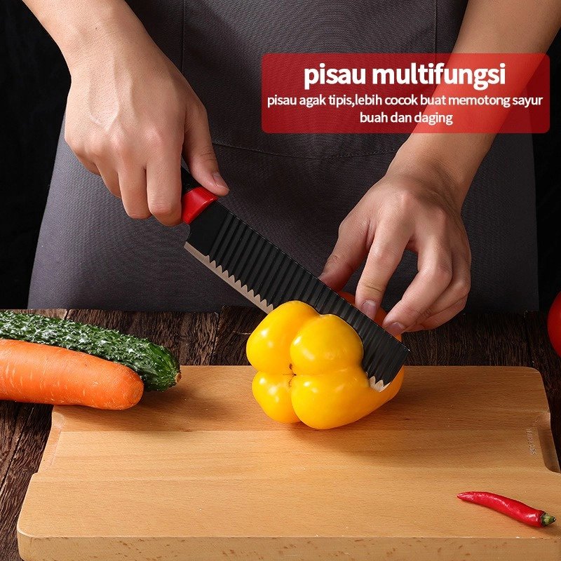Product image Rumahkita - Pisau set 6 Stainless hitam /Pisau set 6 Black Knife Set/Pisau set gerigi 1 SET HITAM