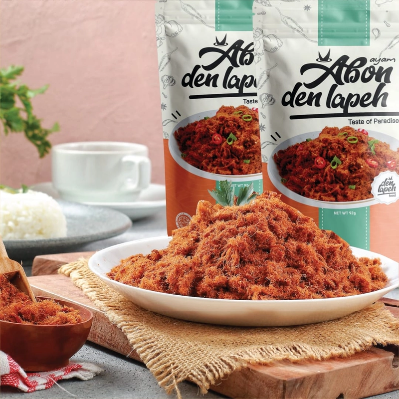 Product image Rendang Den Lapeh - Abon Ayam Premium / Abon Non MSG Halal MUI 92 Abon Ayam