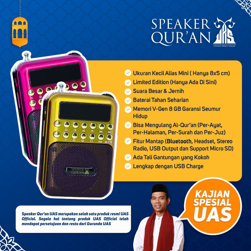 Product image Al Akram Tangerang - Speker Mini UAS Al-Akram 350 Gram Gold
