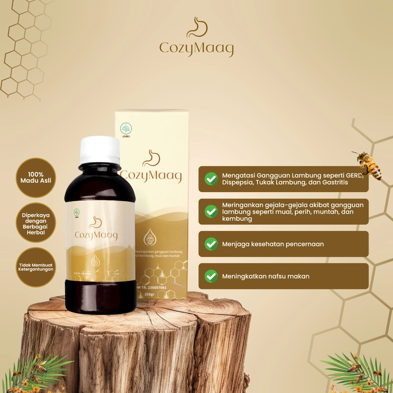 Product image COZYMAAG - Madu Lambung Untuk Mengatasi Maag Gerd Perut Kembung Asam Lambung Tukak Lambung Gastrisis 250gr madu