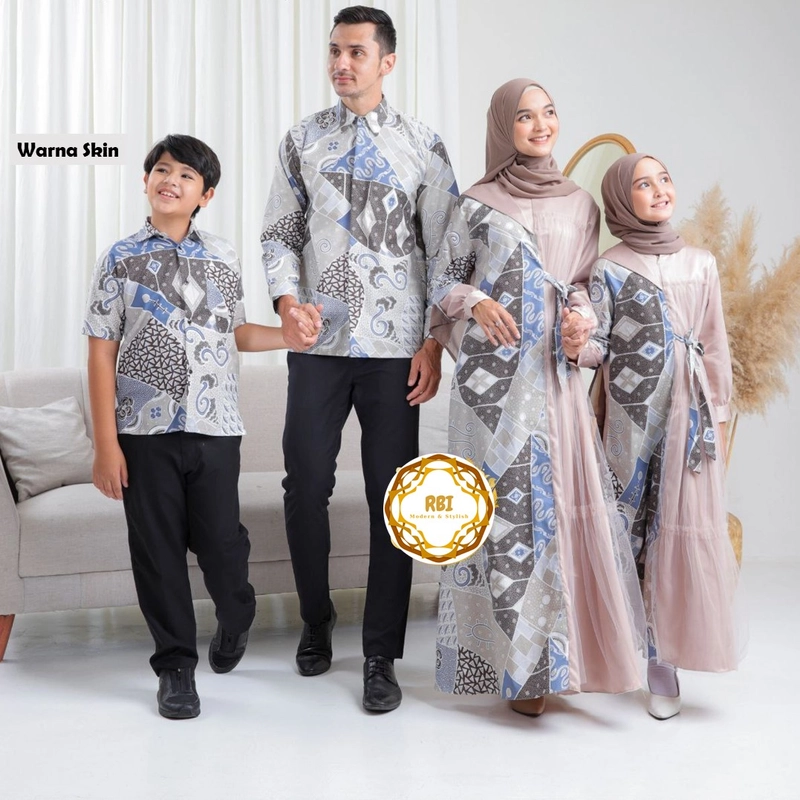 Product image Batik Couple Keluarga Zalva Kemeja Dewasa Kemeja Anak Dress Dewasa Dress Anak HEM ANAK SAJA SKIN M