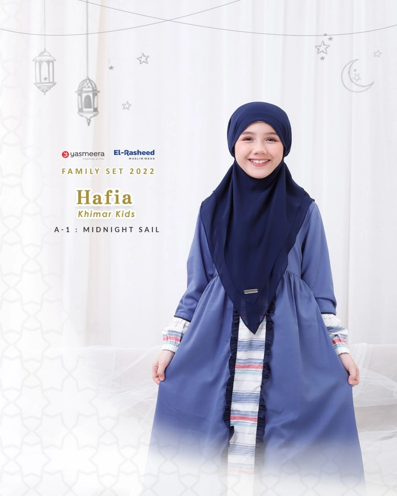 Product image Yasmeera Official - Khimar Hafia Anak S MIDNIGHT SAIL