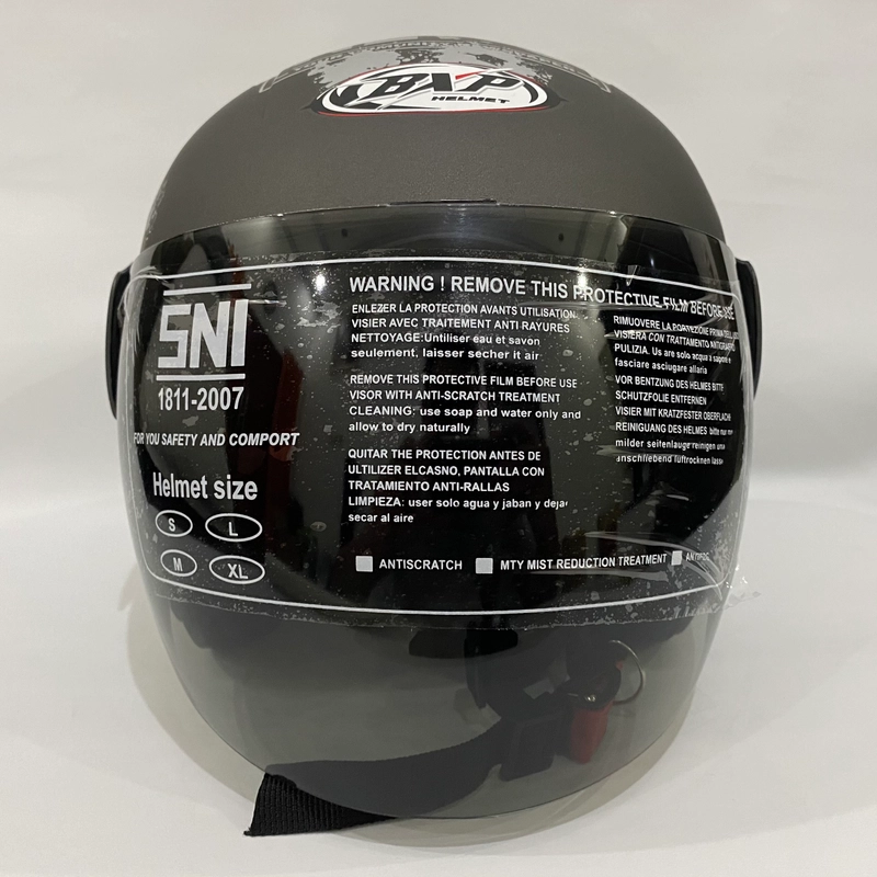 Product image Helm Nuvo News Abu Abu Doff - Helm SNI - Helm Dewasa L Nuvo News Abu Abu Doff