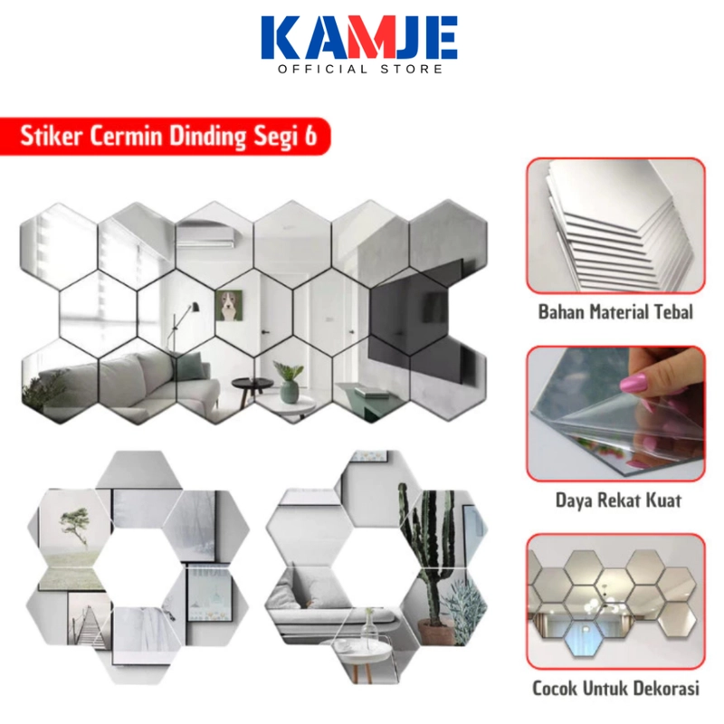 Product image KAMJE Stiker Sticker Cermin Rias Dinding Wallpaper Tempel Anti Pecah Kaca Miror Dekorasi KMJ112 KMJ112 RANDOM