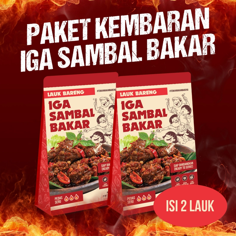 Product image Lahap Bareng - Paket Kembaran 2 Lauk 2 pcs Iga Sambal Bakar