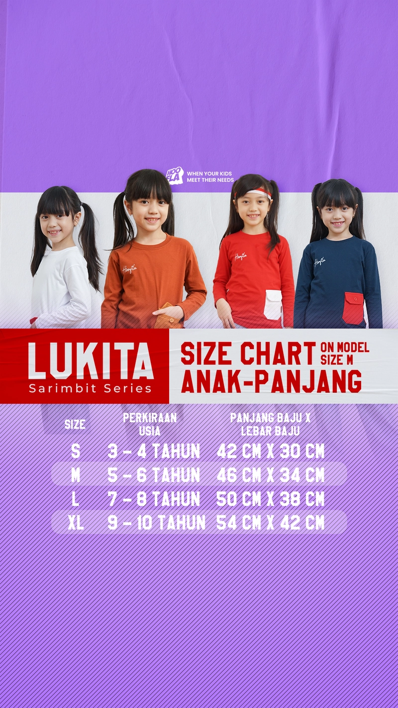 Product image Hoofla - Kaos Anak Panjang Lukita Sarimbit Series S Merah