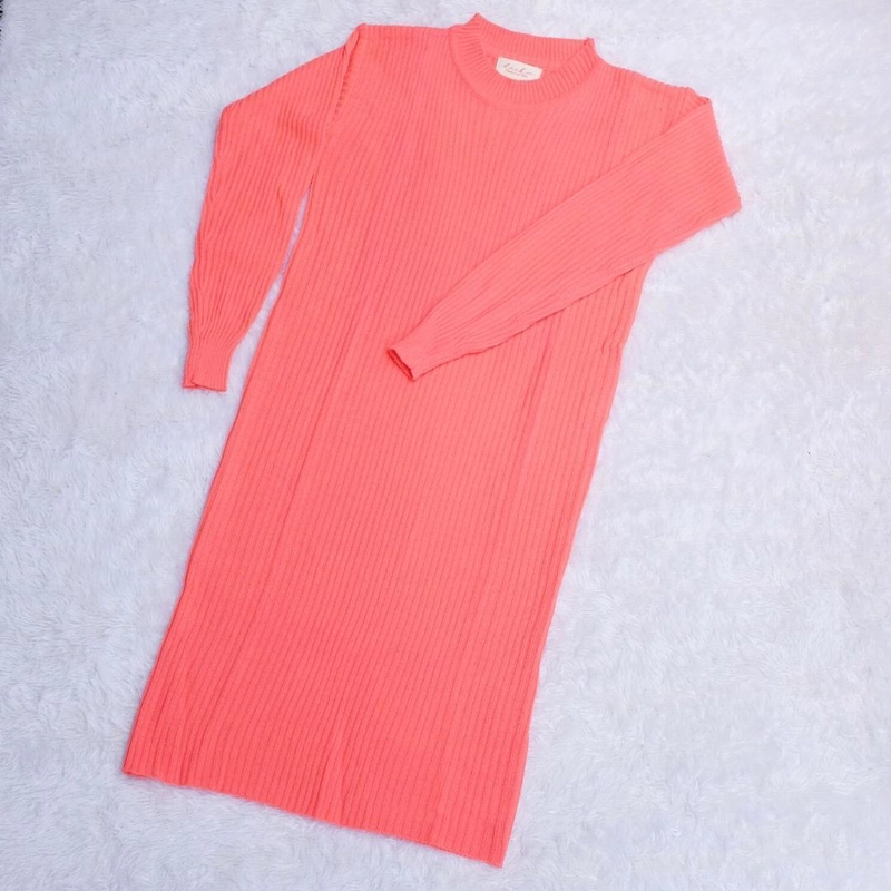 Product image Leika - Dress Rajut Anak 6-10 Tahun All Size SALMON