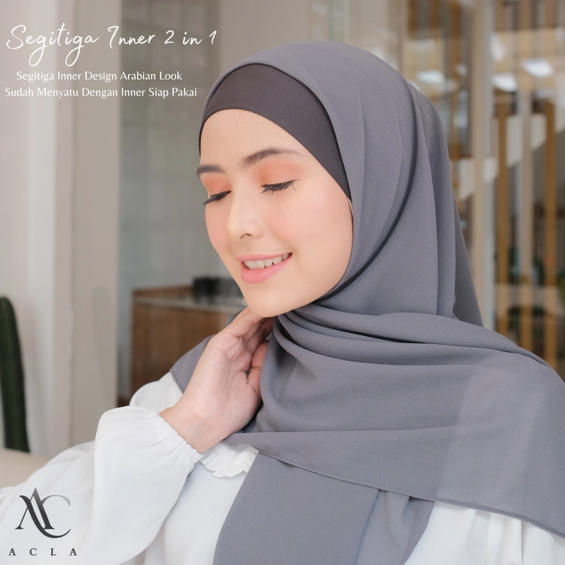 Product image Acla Daily - Jilbab Segitiga 2 IN 1 Ceruty Babydoll All size Black
