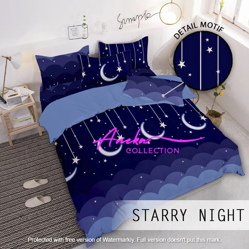 Product image Aneka Collection - SPREI 120 KATUN DISPERSE KASUR NO 3 UKURAN SINGLE - STARY NIGHT 120 STARY NIGHT