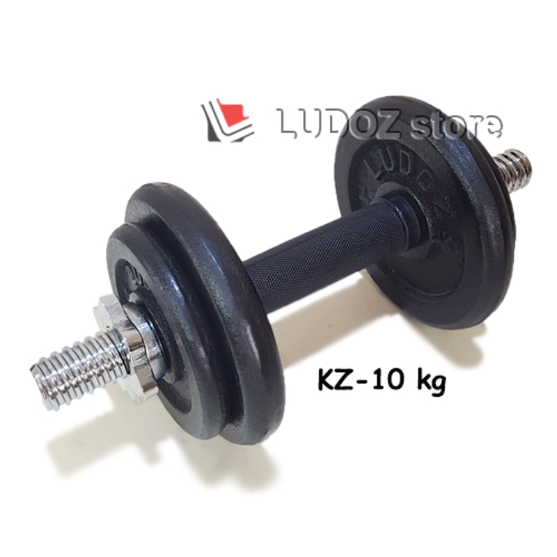 Product image LUDOZ Store - Dumbbell paket set KZ 10kg dumbell Stick KETTLER grip karet stik barbell dambel 10 kg 10000 gram Hitam