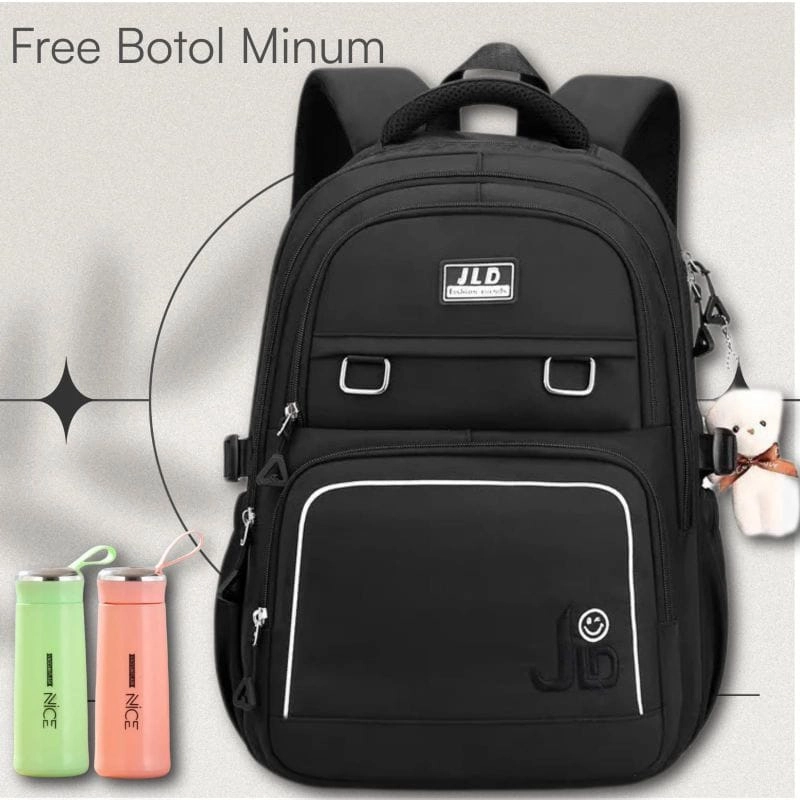 Product image Alcaff - Tas Ransel Anak sekolah Backpack JLD Free botol minum 46x43x15 Pink