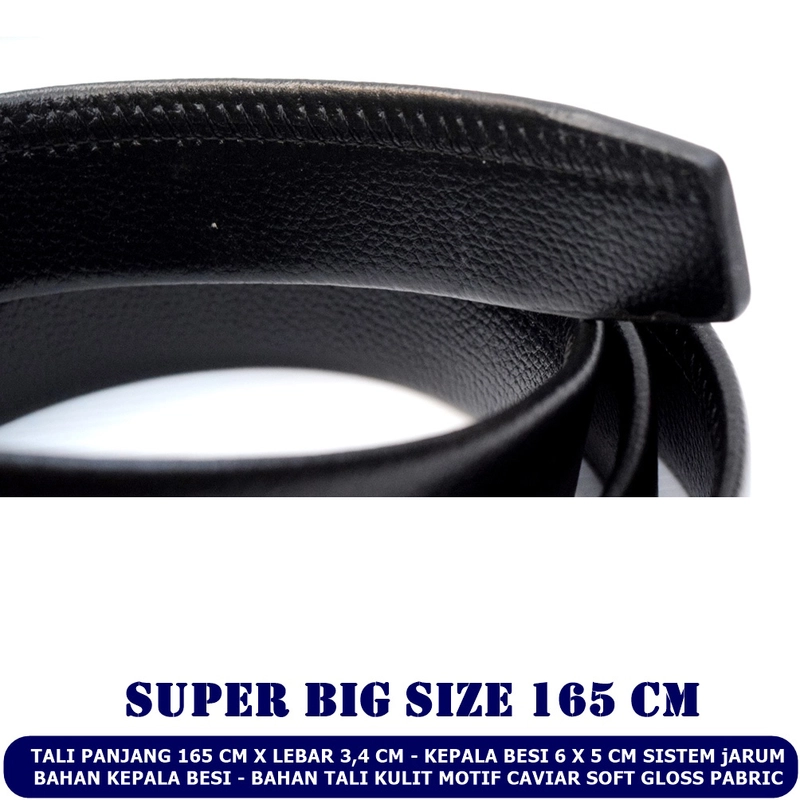 Product image Lanc Fashion - Ikat pinggang Panjang Super Caviar 165 cm Kulit Big Size WARNA BLACK
