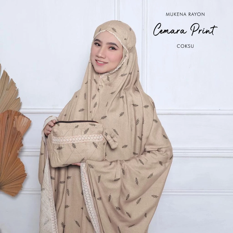 Product image qayd - Mukena Cemara Dewasa Renda Print Bahan Rayon Janger 1 Dewasa Coksu
