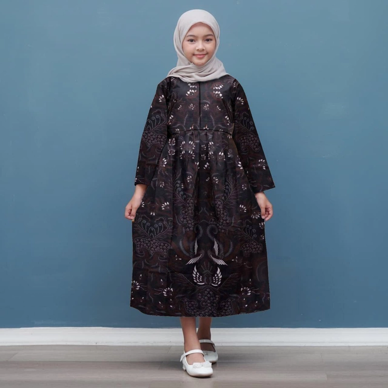 Product image Kois Batik - Gamis batik anak perempuan modern terbaru banyak pilihan warna M G 1