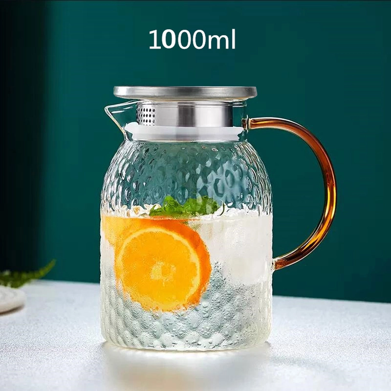 Product image RUMAH RAYA - (PO) Teko Teh Kaca Tahan Panas Glass Pitcher - BR-11 1000 ml Putih / Transparant