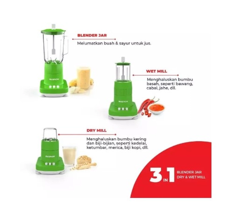 Product image UTAMAMEGA - Blender Gelas Kaca Maspion Mt 1273 GL Kapasitas 1 Liter Type MT-1273 GL