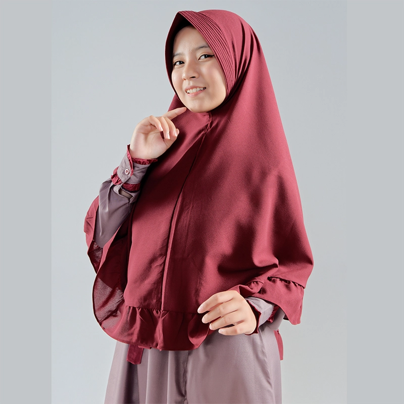 Product image MOSCOU - Baju Busana Dress Gamis Wanita Set Khimar Hijab Muslim Muslimah Syari Syar'I Remaja Ibu Busui Dewasa Simple Simpel Elegan Casual Lebaran Terbaru Kekinian Katun Toyobo Premium Adem Lembut Deep Mauve Merah Maroon Motif M Mauve Maroon