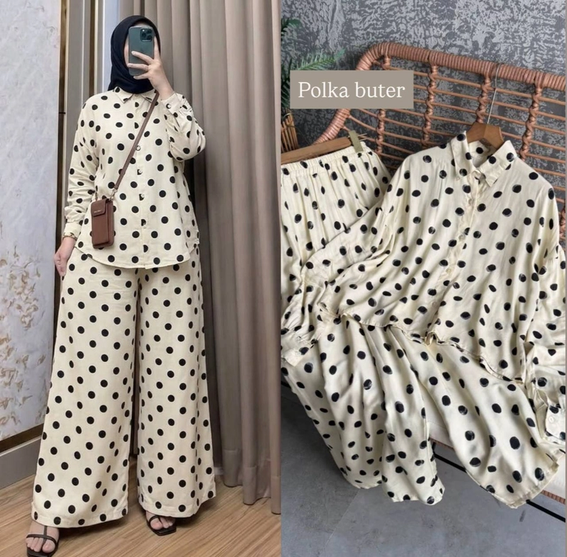 Product image Khisna collection - Set celana kulot marathon Allsize Polka buter