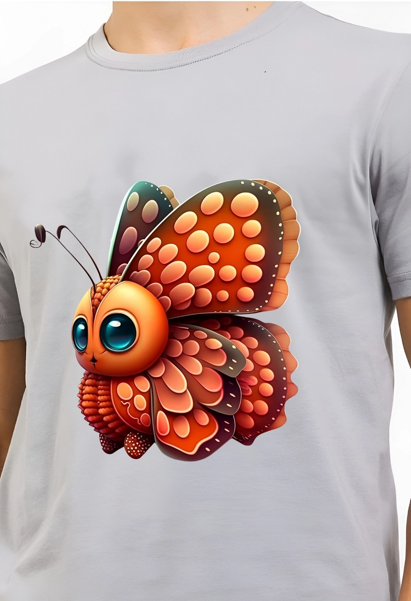 Product image astro - Kaos Pria Gambar 3Dimensi Butterfly Kupu Kupu M ABU