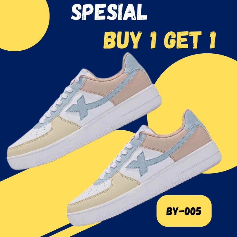 Product image Koekita - Spesial Buy 1 Get 1 Sepatu Kets Sneakers Pria Dan Wanita New Trendy Daily Fashion BY-05 41 UNGU