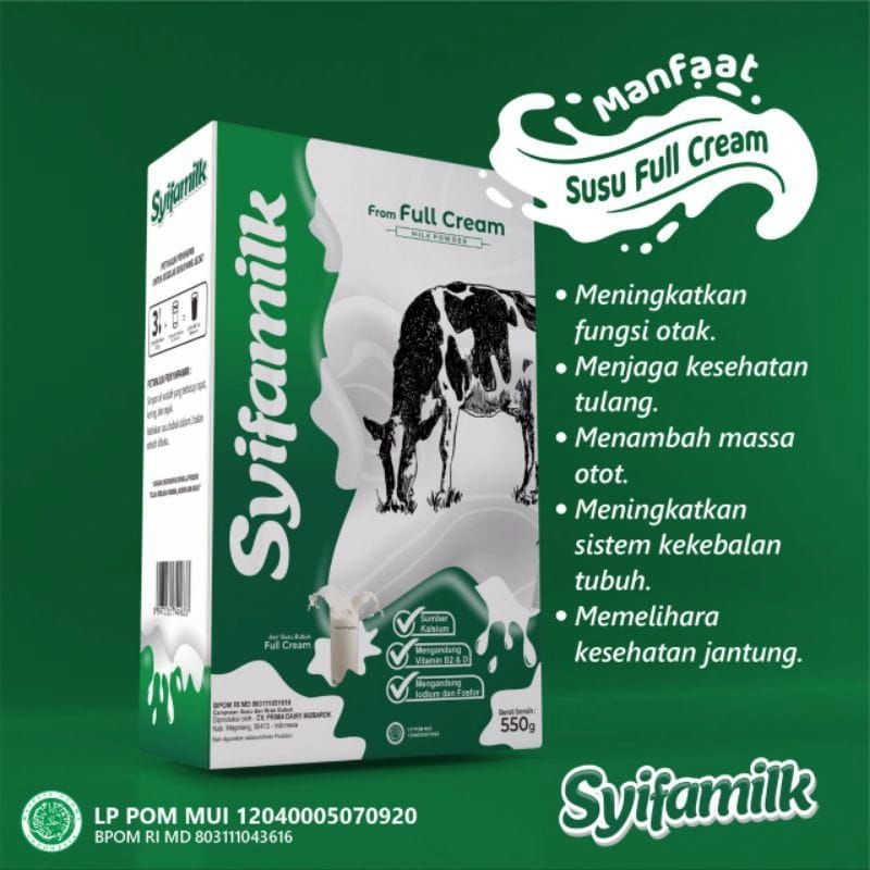 Product image NABAWI HERBAL - Syifamilk Susu Bubuk Penggemuk Badan Full Cream Vanilla 550gr 550 gr Fullcream