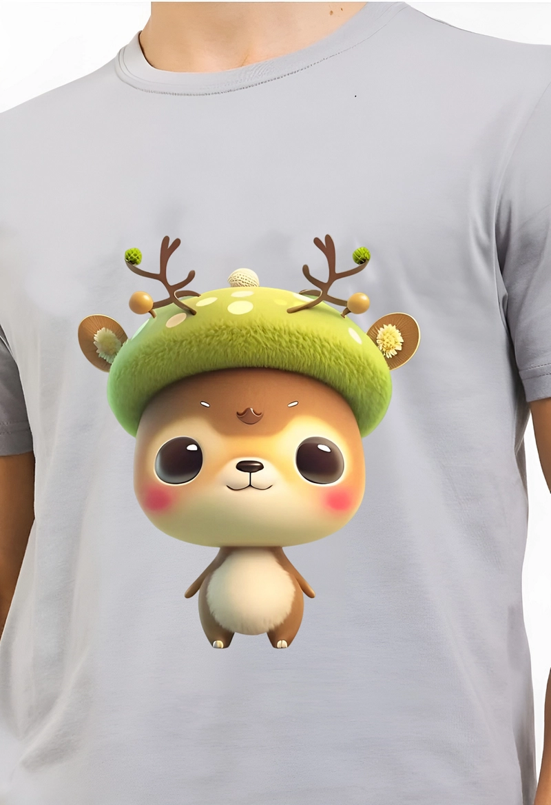 Product image astro - Kaos Pria Gambar 3Dimensi Deer Rusa M ABU