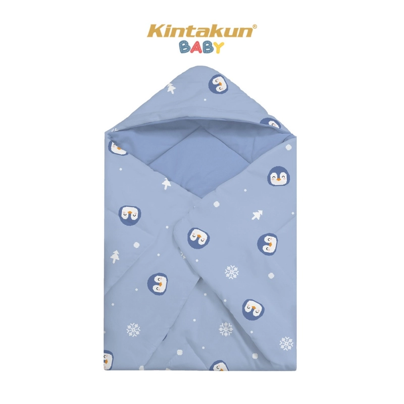 Product image Kintakun Baby - [NEW PRODUK] KINTAKUN BABY Selimut Bayi Topi Lembut Tebal Baby Hoodie Blanket Digital Printing 75 x 75 x 75 cm Snowy Penguin