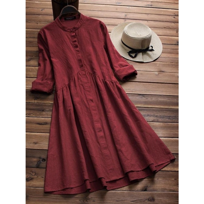 Product image Sseolshop - NELLA tunik crincle L Maroon