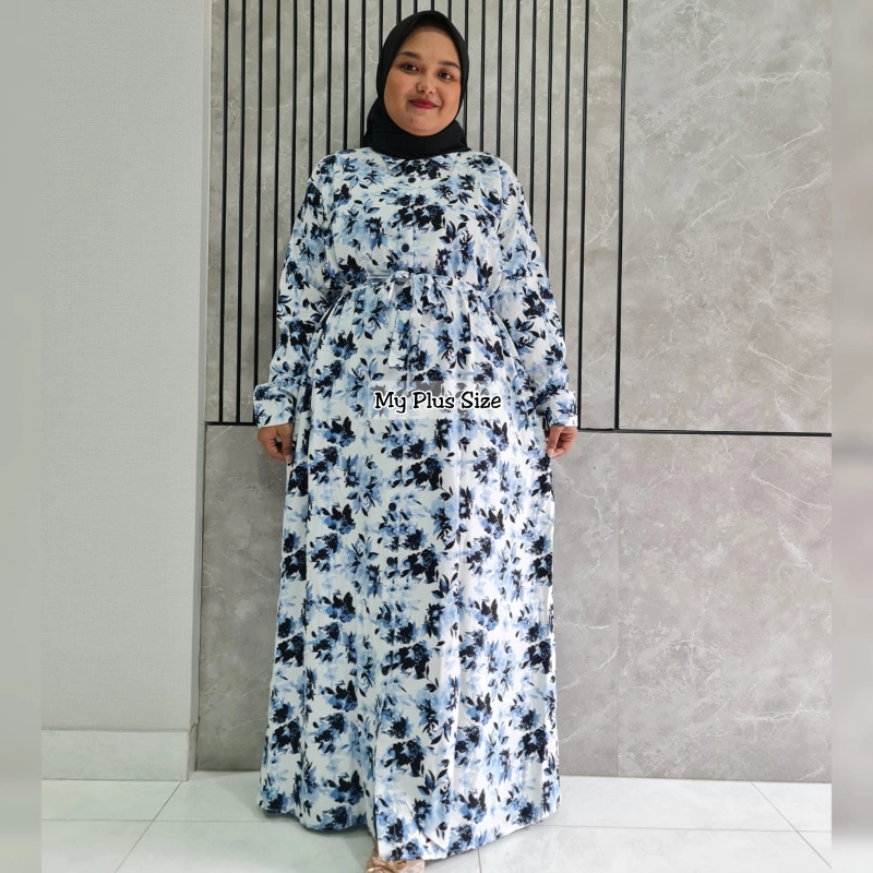 Product image My Plus Size - Gamis Rayon Bunga Jumbo Wanita 3744 Ld 130 & 145 cm 3XL WHITE