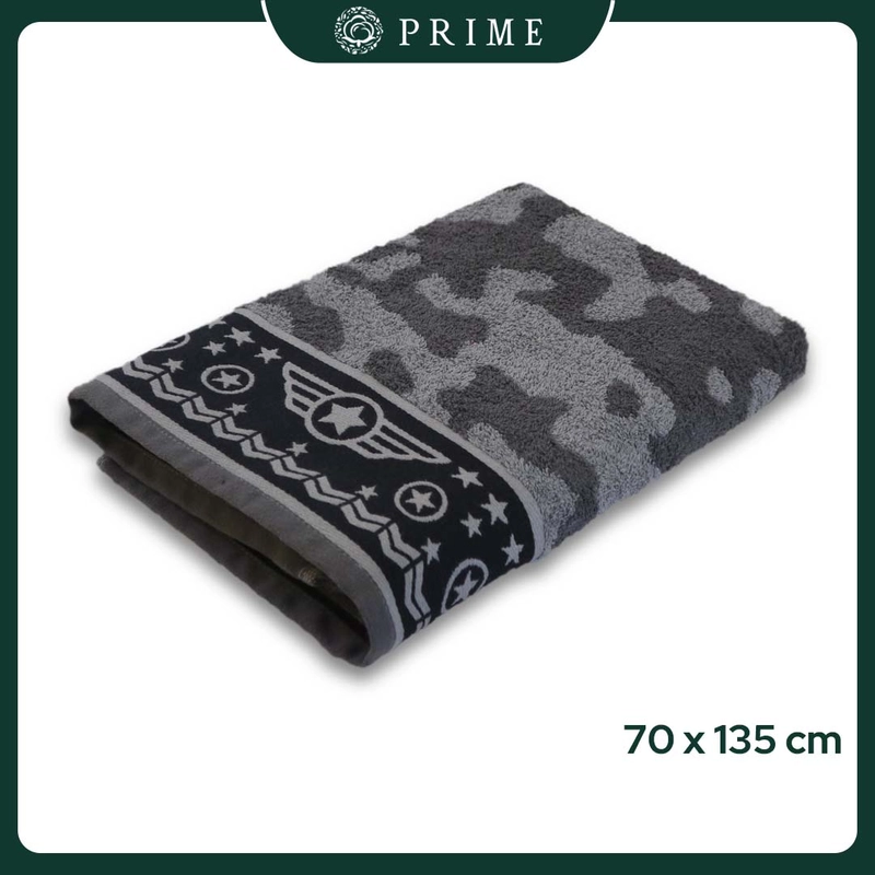 Product image Handuk Mandi Dewasa Prime by Chalmer 70 x 135 cm Motif Mire Ukuran Besar 70 x 135 cm Grey